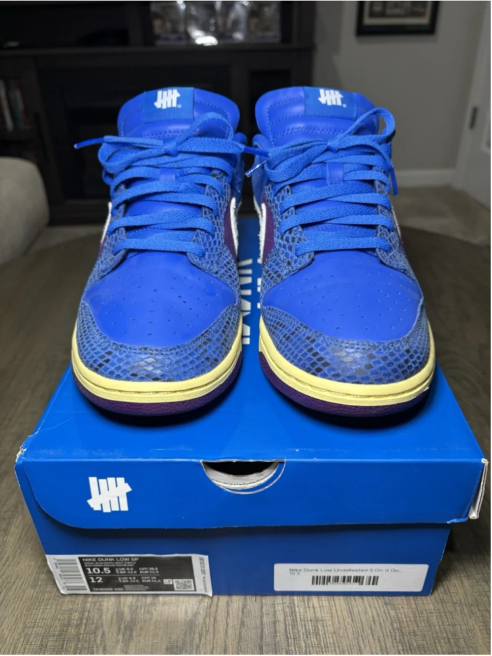 Nike Dunk Low SP Undefeated 5 On It Blue/White/Purple DH6508-400 Men Size 10.5